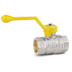 Кран шаровый латунный никелированный 11б27п Ду15 Ру40 (1/2') ВР/ВР рычаг GAS LD Pride LD Pride 47.15.В-В.Р GAS