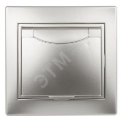 Розетка 2P+E Schuko с крышкой, 16А-250В, СУ, Plano, алюминий, 1-203-03 ЭРА Б0030062