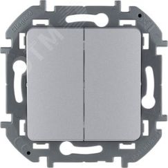 Выключатель двухклавишный INSPIRIA 10 AX 250 В~ алюминий Daccord/Legrand 673622