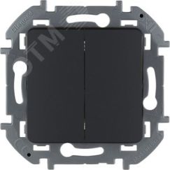 Выключатель двухклавишный INSPIRIA 10 AX 250 В~ антрацит Daccord/Legrand 673623