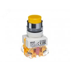 Выключатель кнопочный с фиксацией ABFP d22 мм желтая 220В ВK-22 SE (Dekraft) 25134DEK
