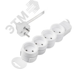 Удлинитель бытовой ФАZА  FX-04-300 (4 х 3,0), 10А JazzWay 5051584