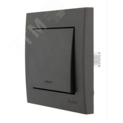 Выключатель RAIN с подсветкой черный графит матовый механизм Lezard 703-4188-111