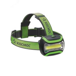 Фонарь налобный, 3W COB LED, 3 батарейки АА, 180Лм КОСМОС KOC-H3WCOBLED
