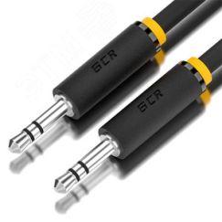Кабель аудио Jack 3.5 мм на Jack 3.5 мм, 1.5 м., черный-желтый, ультрагибкий Greenconnect GCR-53814