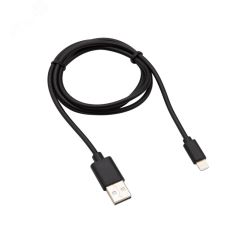Кабель USB-Lightning 2 А, 1 м, черный ПВХ, 18-7050, REXANT 18-7050
