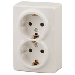 Розетка 2х2P+E Schuko со шторками, 16A-250В, ОУ, Эра Эксперт, сл.кость, 11-2206-02 ЭРА Б0020695