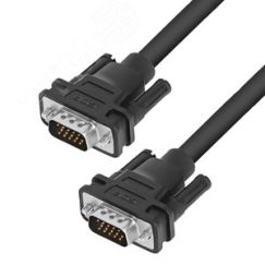 Кабель SVGA 15M на 15M, 1.8 м., черный, позолоченные контакты Greenconnect GCR-VM2VM1-1.8m