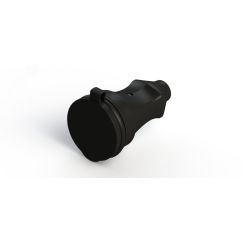 Розетка 2К+З кабельная каучуковая 16А/250В IP44 Чёрная MultiSet SE (Systeme) MST4002BK