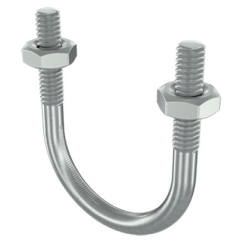 Скоба монтажная U-образная с резьбой М12 с гайками для труб d 4"