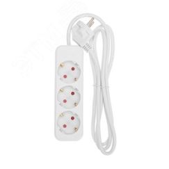 Удлинитель STANDARD 3 гнезда, 1,5 м, 3х1,0 мм2, с/з, белый REXANT 13-4009
