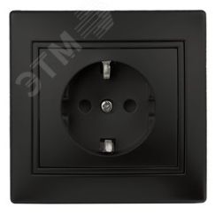 Розетка Intro Plano 1-202-05 с заземлением 2P+E Schuko, 16А-250В, IP20, СУ, антрацит ЭРА Б0053881