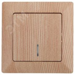 Выключатель с подсветкой, 10А-250В, СУ, Solo, сосна,4-102-11 ЭРА Б0043276