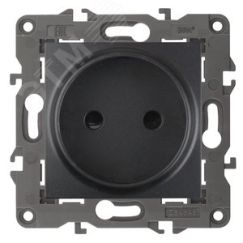 Розетка 2P, 16A-250В, IP20, Эра Elegance, антрацит ЭРА Б0034288