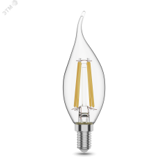 Лампа светодиодная филаментная LED 11 Вт 830 лм 4100К AC185-265В E14 свеча нейтральный  Black Filament Gauss Gauss 104801211