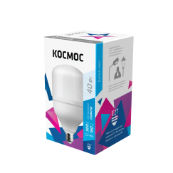 Лампа светодиодная LED 40Вт 220В Е27 D100х189 4500К белый 3650 лм КОСМОС LksmHWLED40WE2745