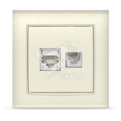 Розетка Бриллиант компьютерная + TF слоновая кость Универсал 7948837