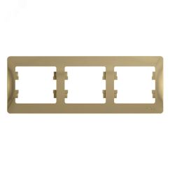 GLOSSA Рамка горизонтальная 3 поста титан SE (Systeme) GSL000403