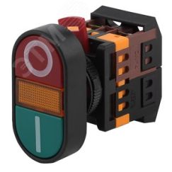 Кнопка APВВ-22N ''I-O'' d22мм неон/240В 1з+1р ЭРА Б0045624