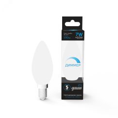 Лампа светодиодная LED 7 Вт 590 лм 6500К AC150-265В E14 свеча холодная диммируемая Black Gauss 103101307-D