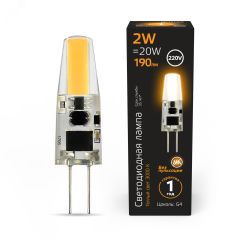 Лампа светодиодная LED 2 Вт 190 лм 3000К AC220-240В G4 капсула теплая силиконовая Black Gauss Gauss 107707102