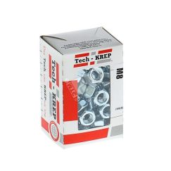 Гайка DIN934 М8 шестигранная оцинкованная (100 шт) Tech-Krep 105248