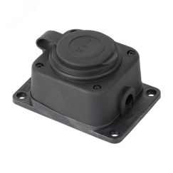 Роз. одномест. с защит. крышкой каучуковая 230В 2P+PE 16A IP44 DIY EKF RPS-014-16-230-44-r