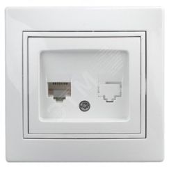 Розетка информационная RJ45, СУ, Plano, белый, 1-303-01 ЭРА Б0027621