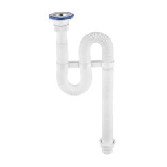 Cифон VIR гофрированный с нержавеющей чашкой D70 мм 1'1/4 -D40/50 VIRPlast 30980312