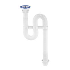 Cифон VIR гофрированный с нержавеющей  чашкой D63 мм 1'1/4- D40/50 VIRPlast 30980314