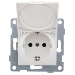 GUSI Ugra механизм розетки 1-ой с/з с з/ш и крышкой,  скрытая  установка, 16А, 250В. Цвет белый. GUSI Electric С11Р91-001