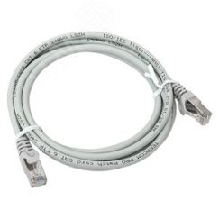 Патч-корд TERACOM PRO Cat.6 экранированный FTP оболочка LSZH серый (2.0м) EKF TRP-6FTP-LSH-2M-GY
