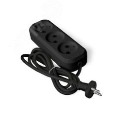 Удлинитель UNIVersal У6-639 М ПВС 2*0,75 3гн. б/з 2м (еврослот) черный Универсал 2004