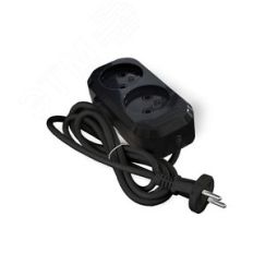 Удлинитель UNIVersal Е-202 ПВС 2*0,75 2гн. б/з 2м (еврослот) черный Универсал 2103