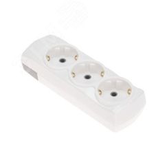 Колодка PREMIUM 3 гнезда, с/з, белый REXANT 13-4400