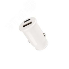 Автозарядка в прикуриватель АЗУ USB-A+USB-C, 2.4 A белая, REXANT 18-2229