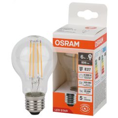 Лампа светодиодная филаментная LED Star Грушевидная 6Вт (замена 75Вт), 800Лм, 4000К, цоколь E27 OSRAM LEDVANCE 4058075684096