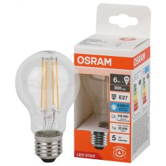 Лампа светодиодная филаментная LED Star Грушевидная 6Вт (замена 75Вт), 806Лм, 6500К, цоколь E27 OSRAM LEDVANCE 4058075687721