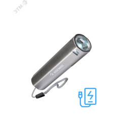 Фонарь ручной аккумуляторный 1Вт LED/линза/Li-ion 18650 1200mAh/Power-bank/ABS-пл/USB-шнур, КОСМОС КОСМОС KOS116Lit