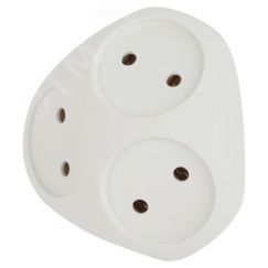 Разветвитель электрический SPx-3-W на 3 розетки без заземления 10А белый ЭРА Б0053481