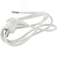 Шнур сетевой с вилкой UX-3x0,75-2m-W с заземлением 2м ПВС 3x0,75мм2 белый ЭРА Б0048690