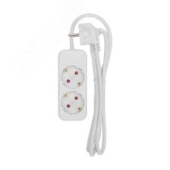 Удлинитель STANDARD 2 гнезда, 1,5 м, 3х1,0 мм2, с/з, белый REXANT 13-4003