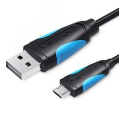 Кабель USB 2.0 AM на micro B 5pin, 2 м., черный Vention VAS-A04-B200
