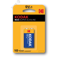 Батарейка 6LR61-1BL MAX SUPER Alkaline [K9V-1] (10/200/6000) KODAK Б0005130