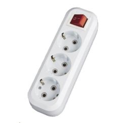 Колодка Стандарт 3 гнезда 10А/2.2кВт c выключателем и заземлением Simple EKF AKS10-3i