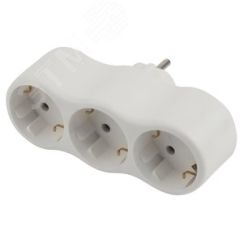 Разветвитель электрический SPx-3e-W на 3 розетки с заземлением 16А белый ЭРА Б0053479
