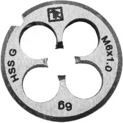 Плашка D-COMBO круглая ручная М7х1.0, HSS, Ф25х9 мм Thorvik MD71