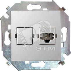 15 Розетка телефонная RJ11 винтовой зажим белый Simon 1591480-030