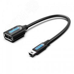 Адаптер переходник OTG USB 2.0 AF на mini B 5 pin, 0.15 м. Vention CCTBB