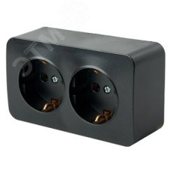 Розетка двухместная с/з 250В 10А серия София черный STEKKER STEKKER MST16-12-02 49316